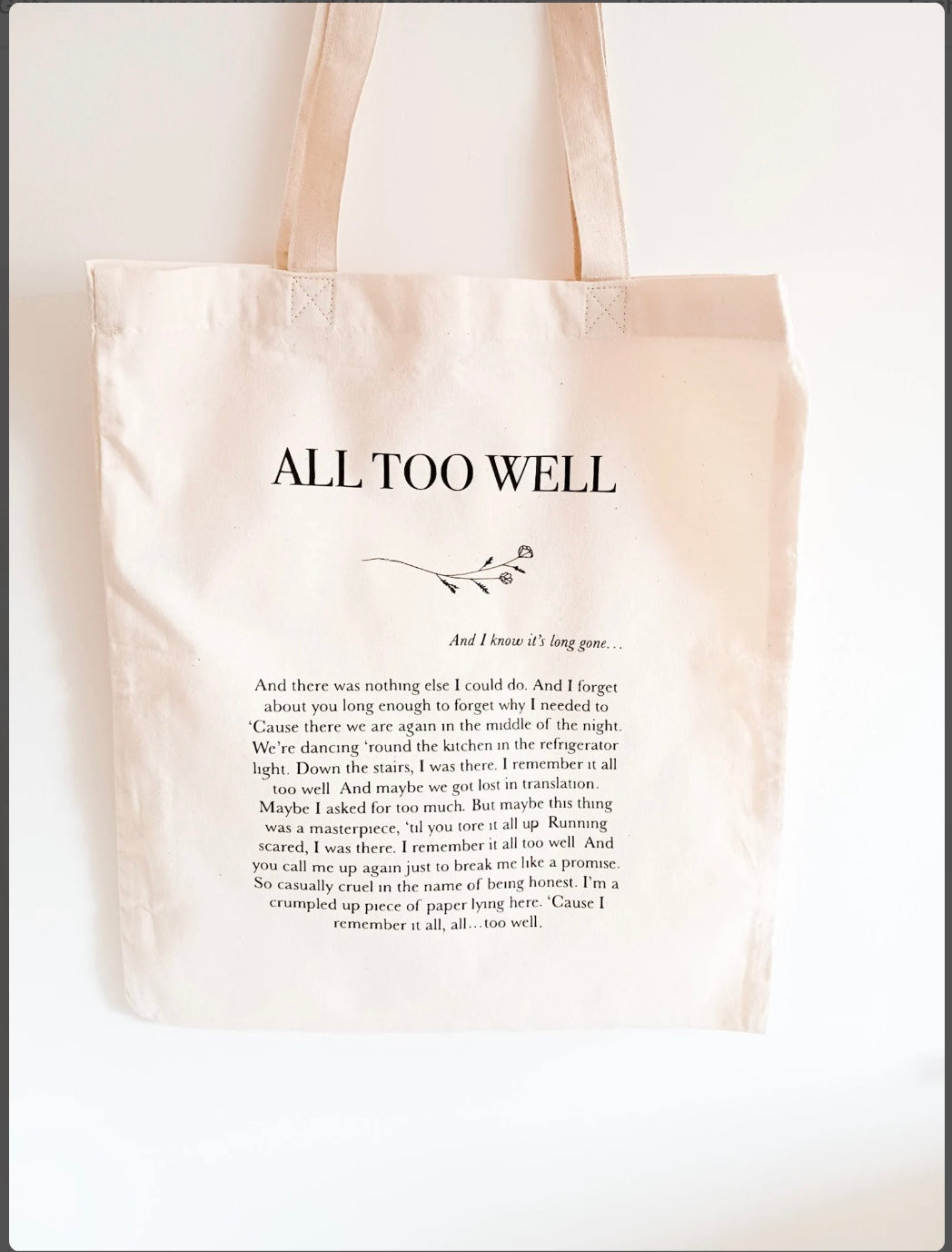 All too well inspired bag