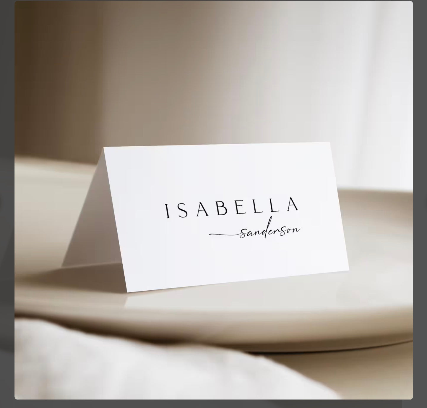 CLAIRE Minimal Modern Table Name Card