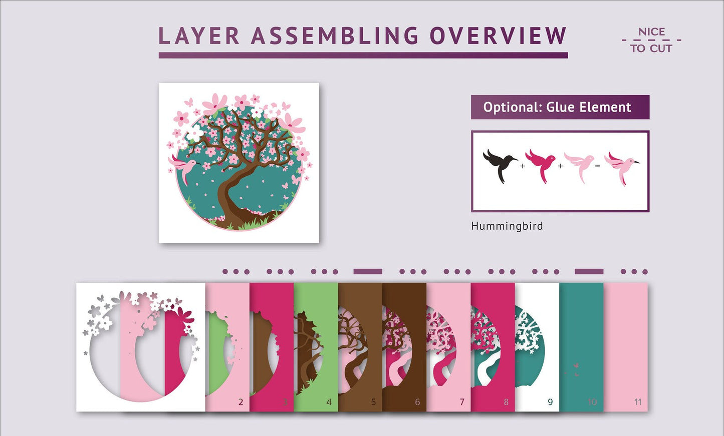 3D Cherry Blossom Shadow Box