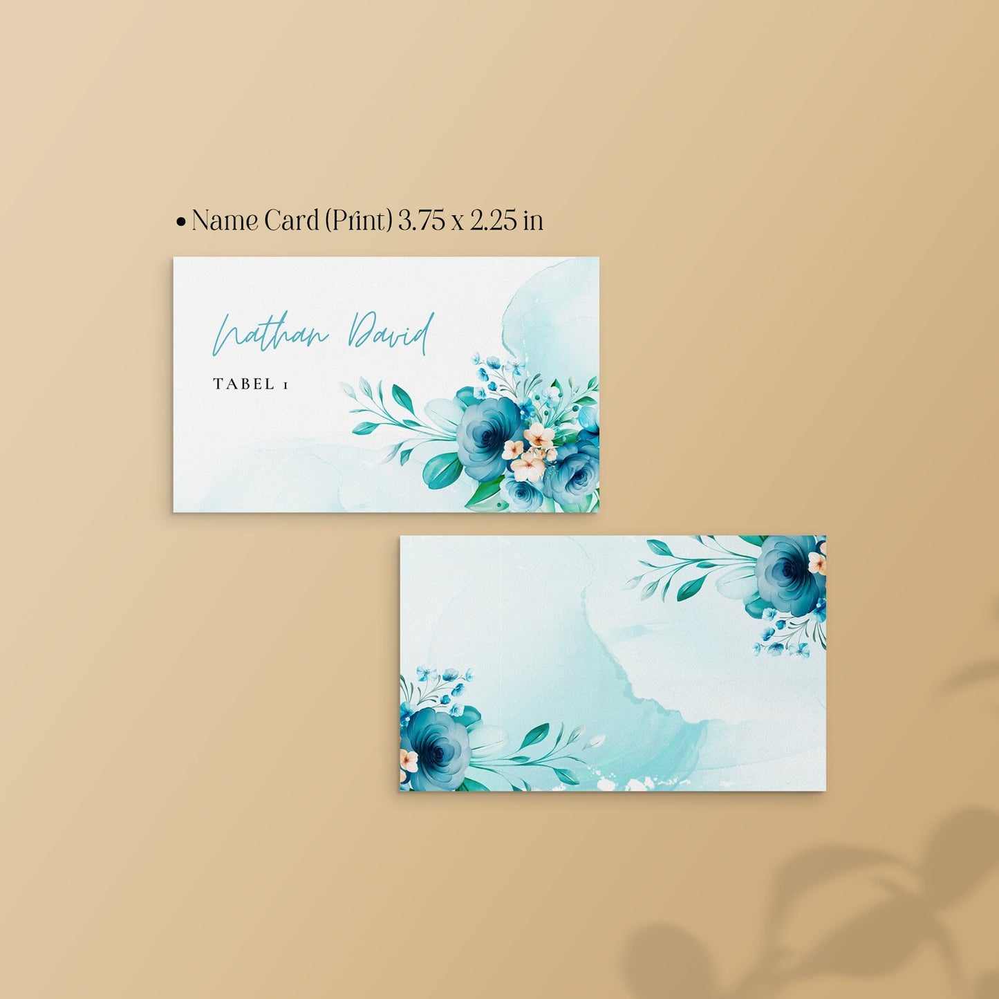 Blue serenity place cards