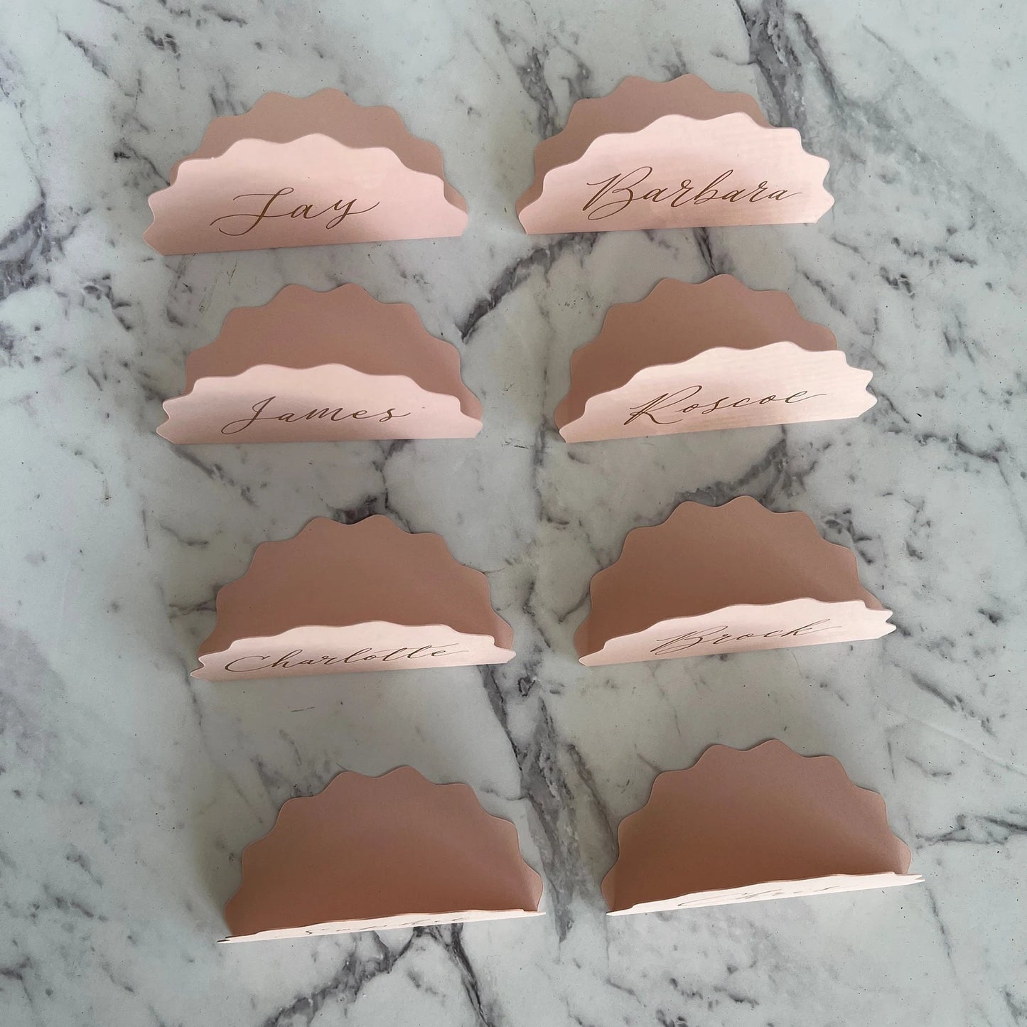Wavy Blush Pink place cards