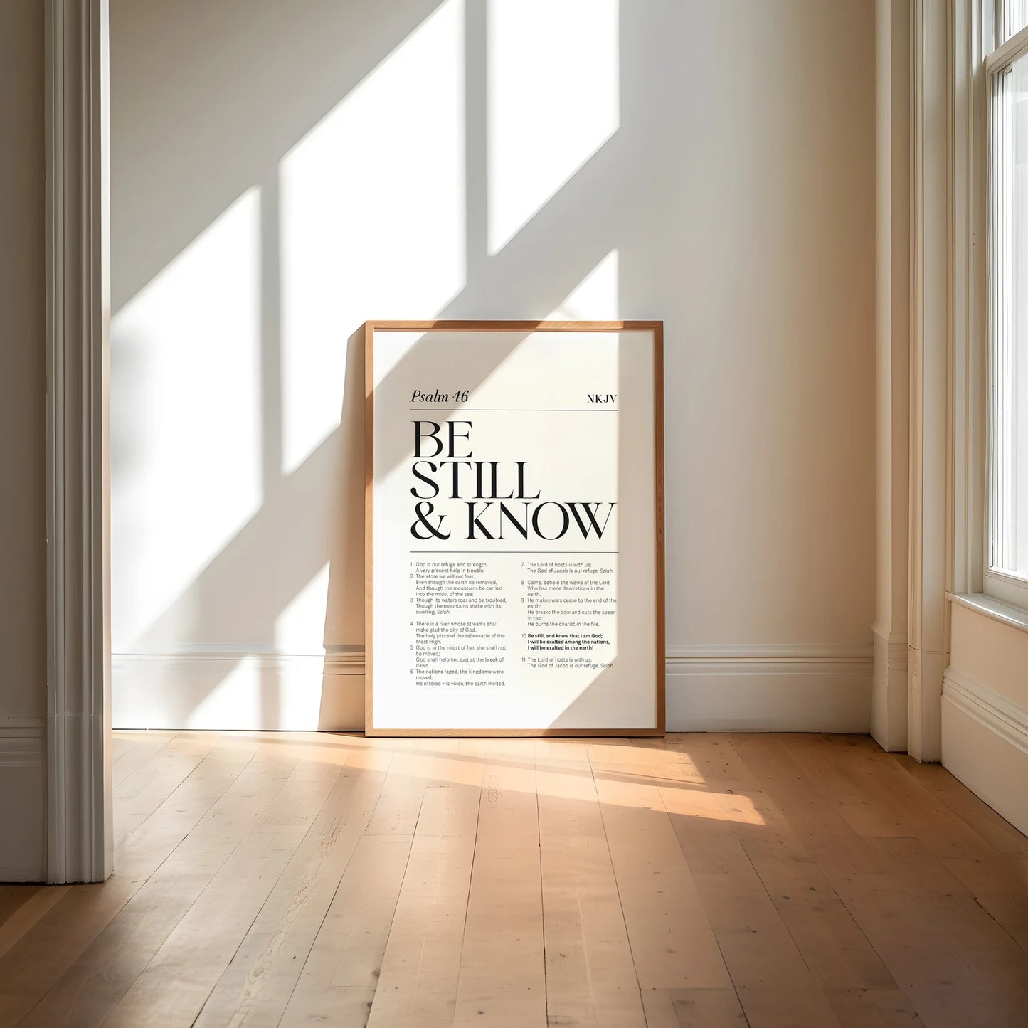 Psalm 46 Be still and know Bible Chapter Poster
