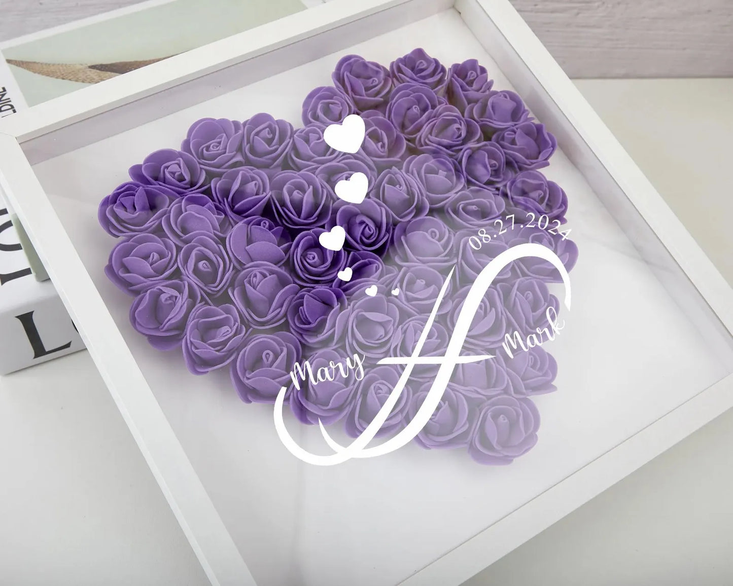 Wedding Flower Heart Shadow Box