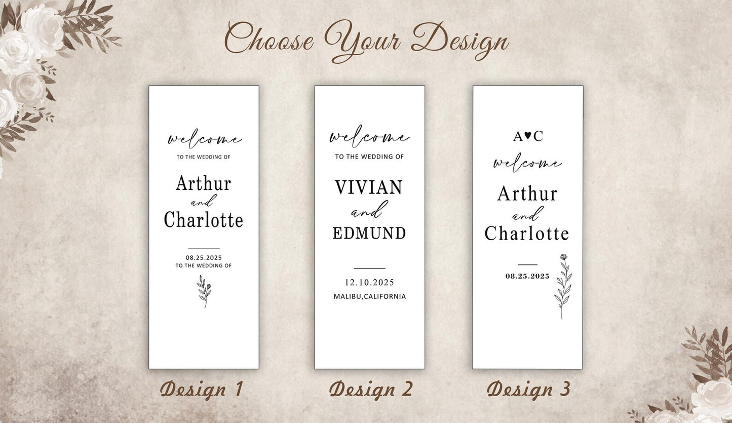 Personalized linen wedding welcome sign