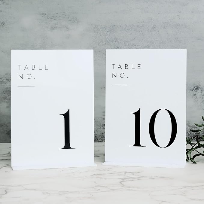 White Acrylic Wedding Table Numbers