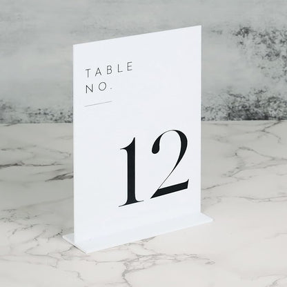 White Acrylic Wedding Table Numbers