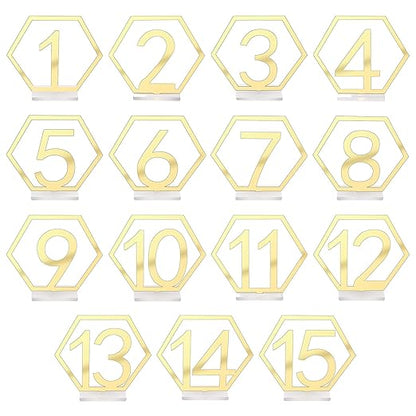 Wedding Acrylic Cut-out Table Numbers with Stand Holders