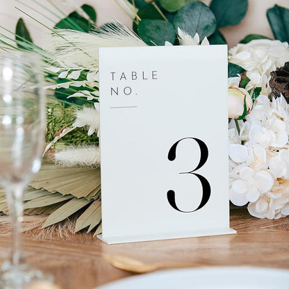 White Acrylic Wedding Table Numbers