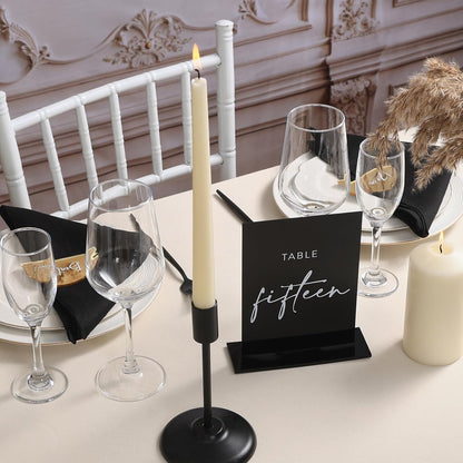 Black Wedding Double Sided Table Numbers with Stands