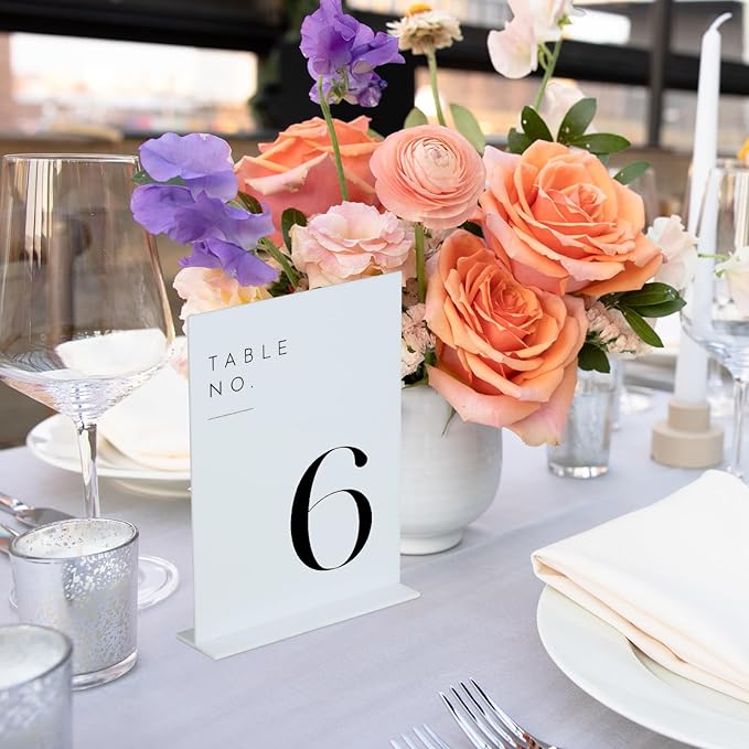 White Acrylic Wedding Table Numbers