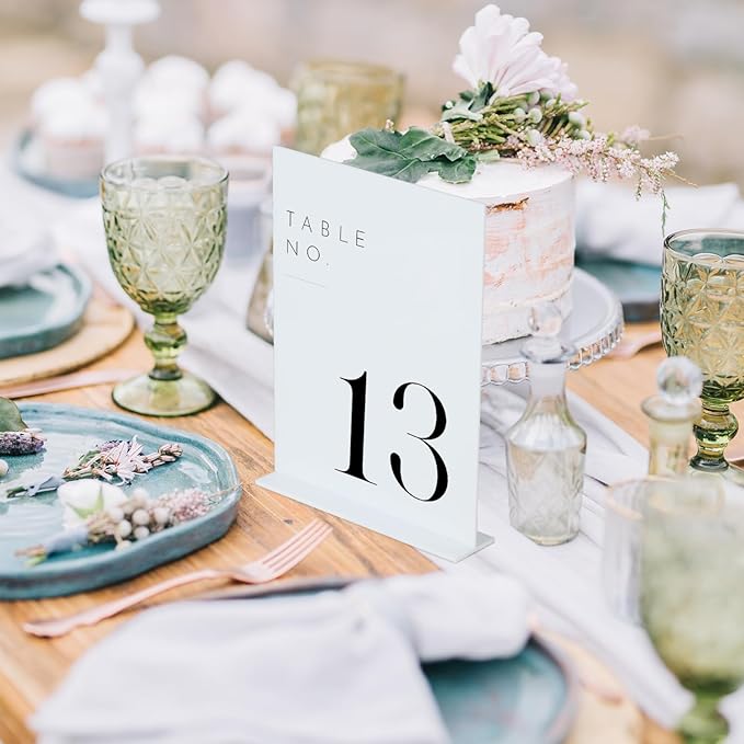 White Acrylic Wedding Table Numbers