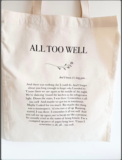 All too well inspired bag