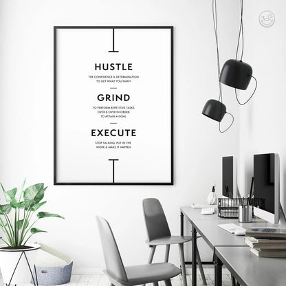 Hustle Grind Execute Print