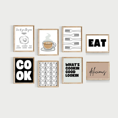 Kitchen print set of 12