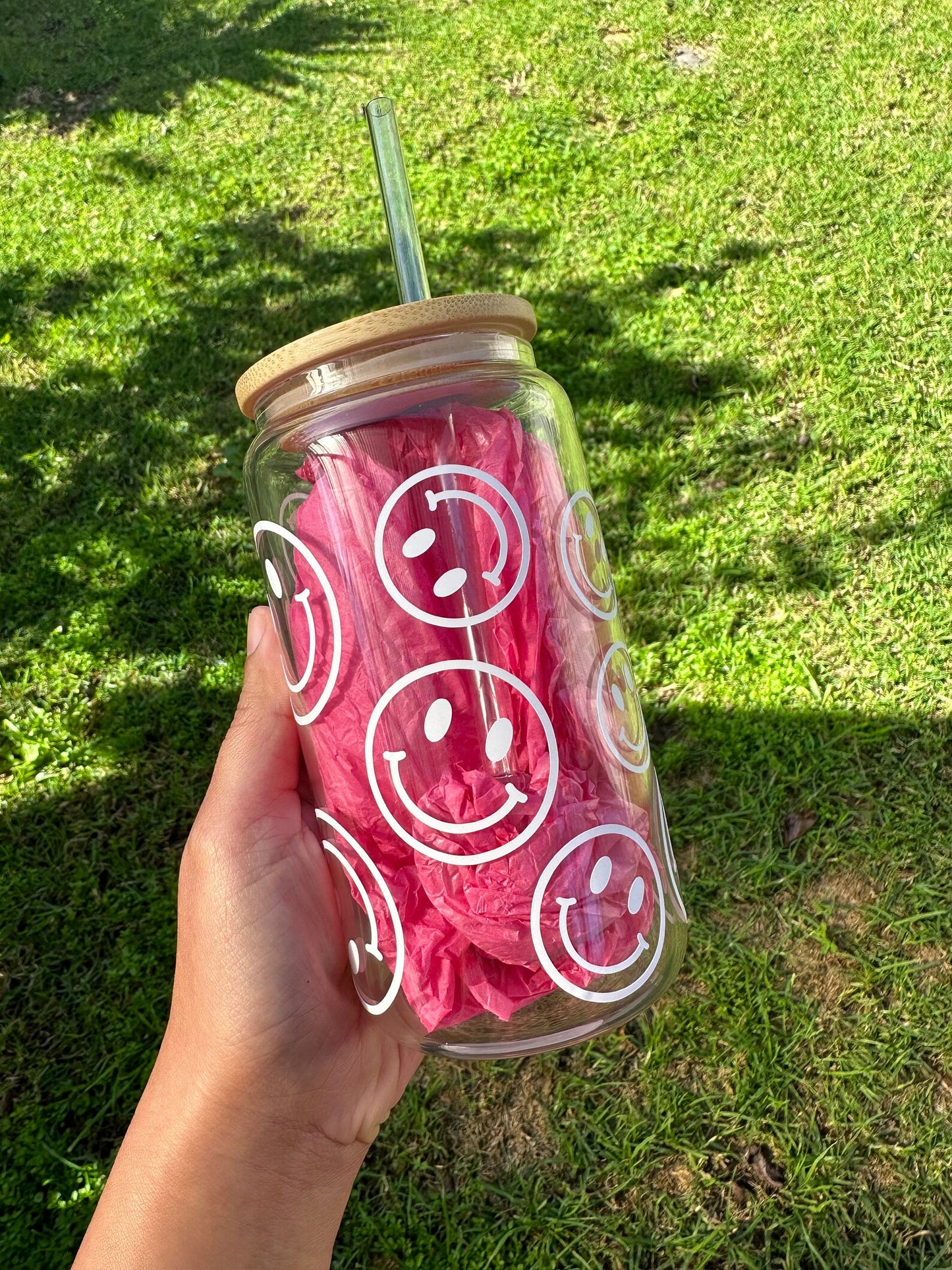 Smiley Coffee Glass Cup