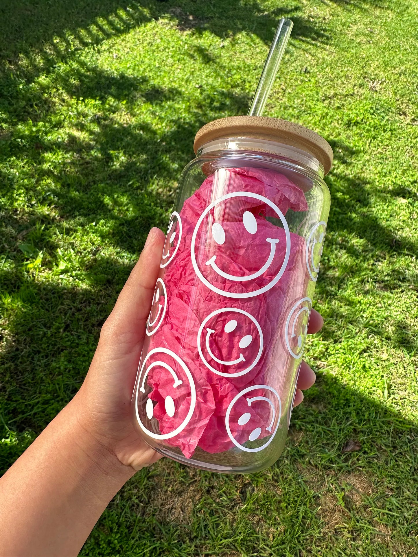 Smiley Coffee Glass Cup