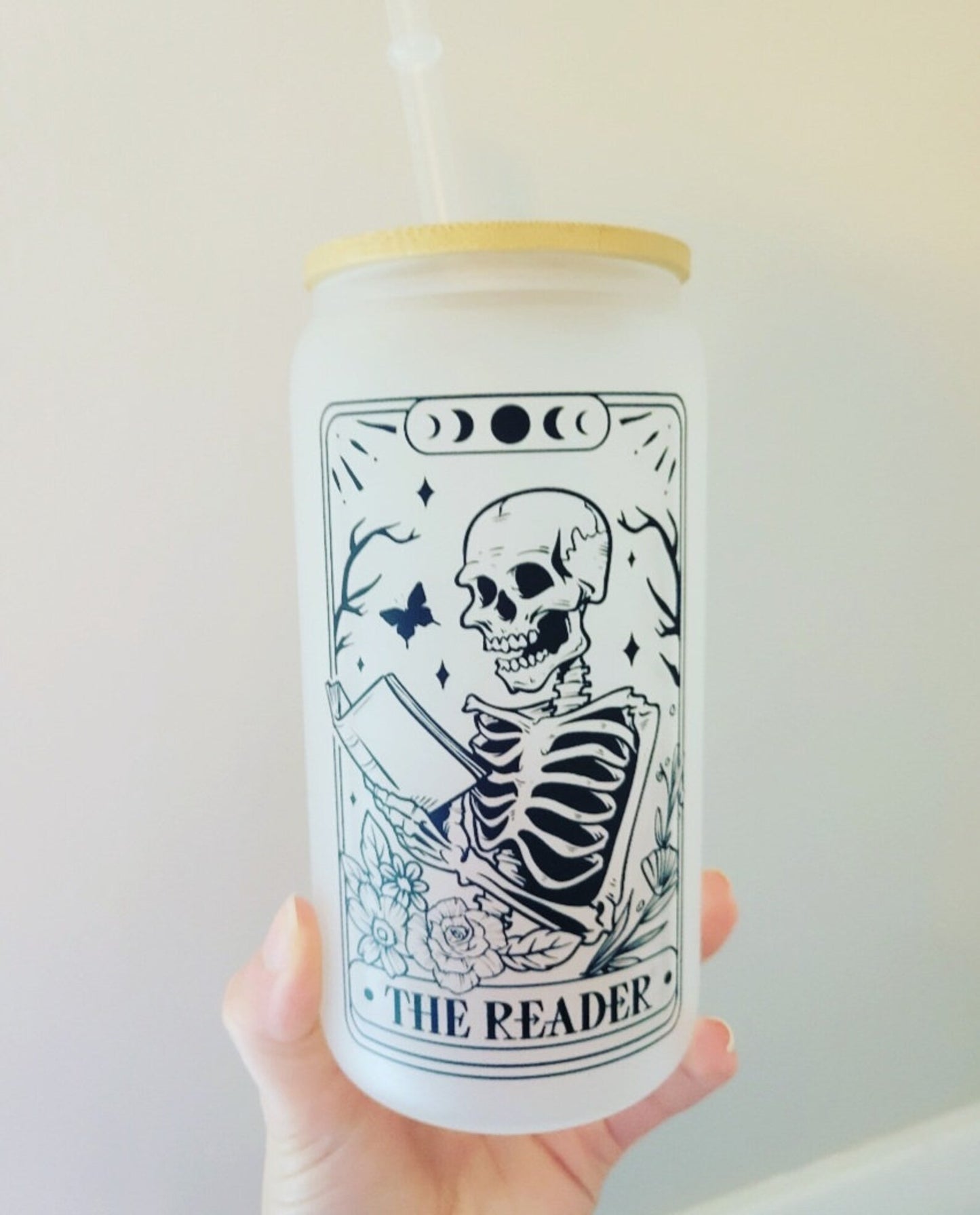 The Reader Tarot Card Frosted Glass Tumbler