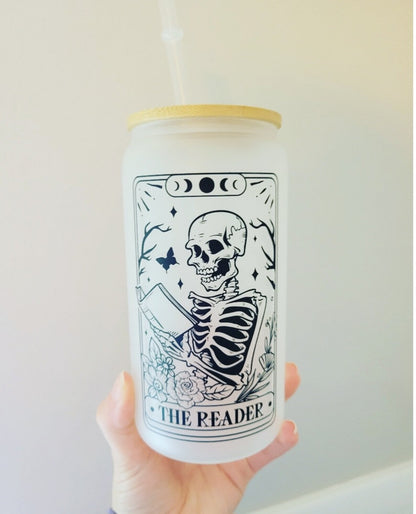 The Reader Tarot Card Frosted Glass Tumbler