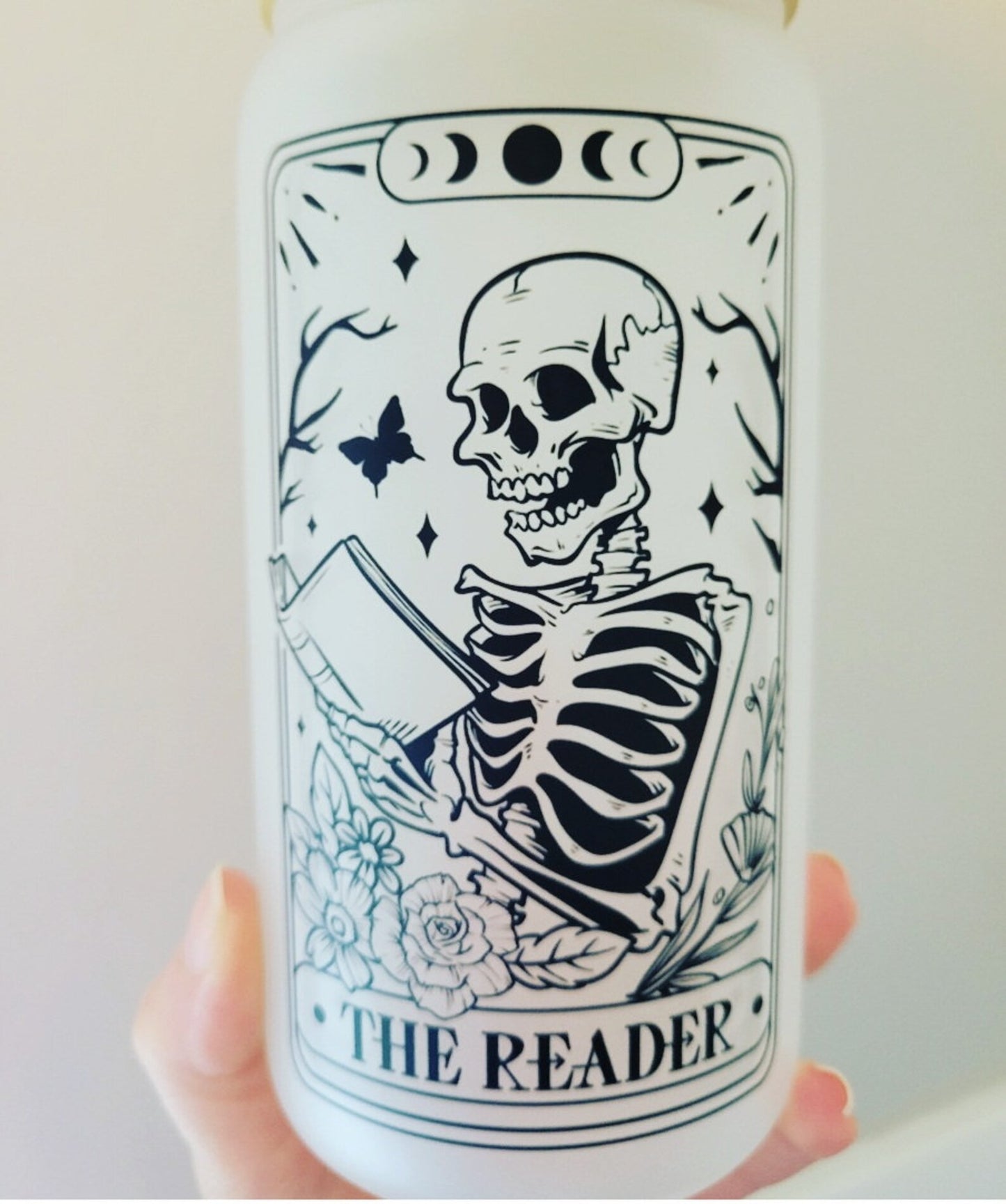 The Reader Tarot Card Frosted Glass Tumbler