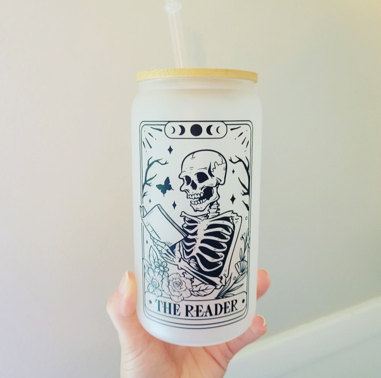 The Reader Tarot Card Frosted Glass Tumbler