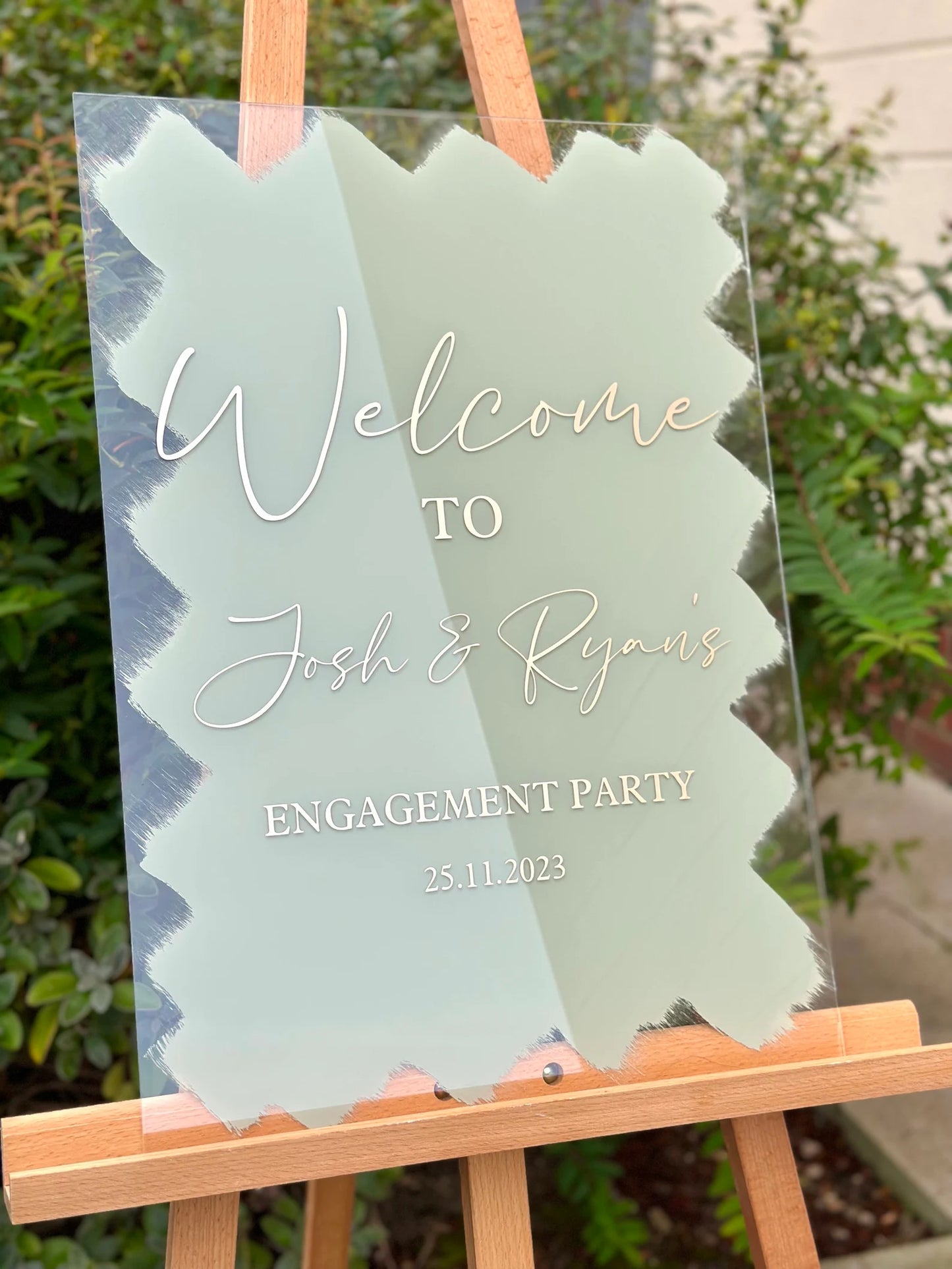 Large Custom Acrylic Events Sign With Brushed or Painted Background