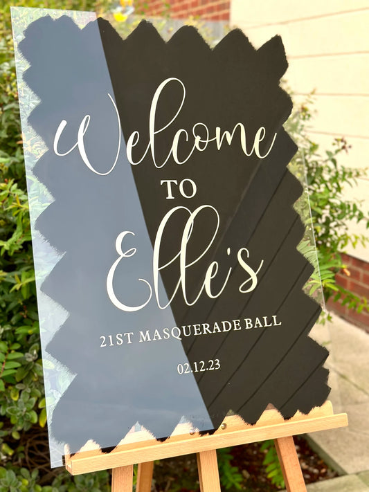 Large Custom Acrylic Events Sign With Brushed or Painted Background