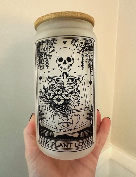 The Plant Lover Tarot Card Glass Tumbler