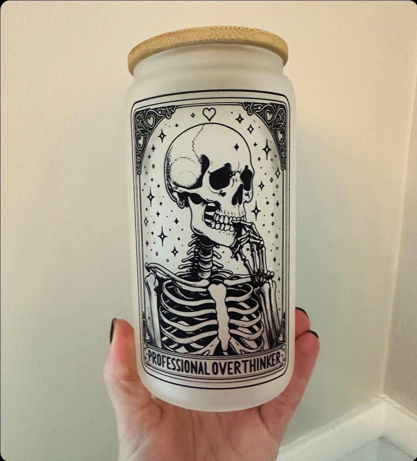 The Overthinker Tarot Card Glass Tumbler