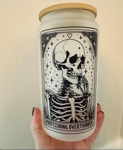 The Overthinker Tarot Card Glass Tumbler