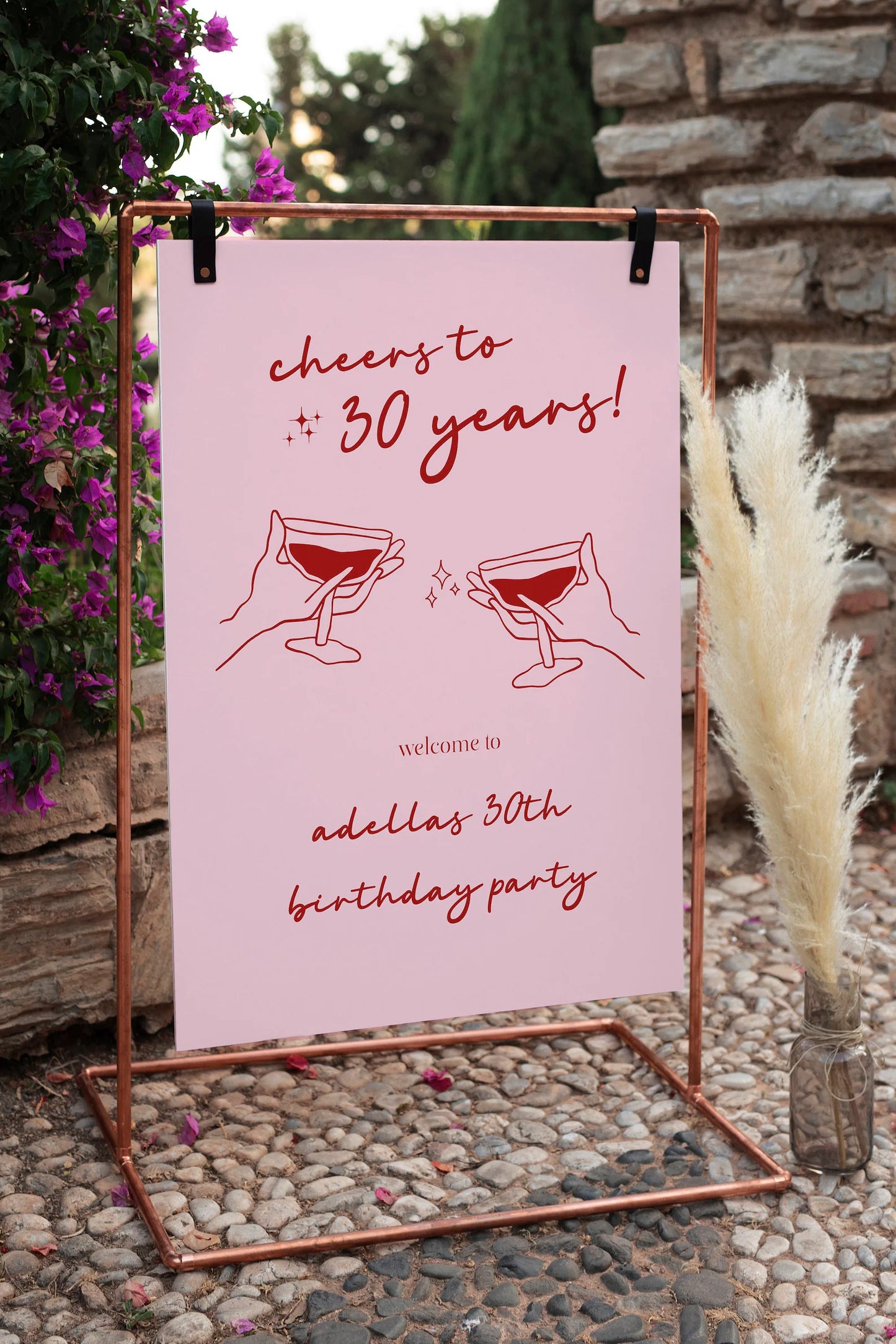 Cheers to 30 Years Welcome Sign