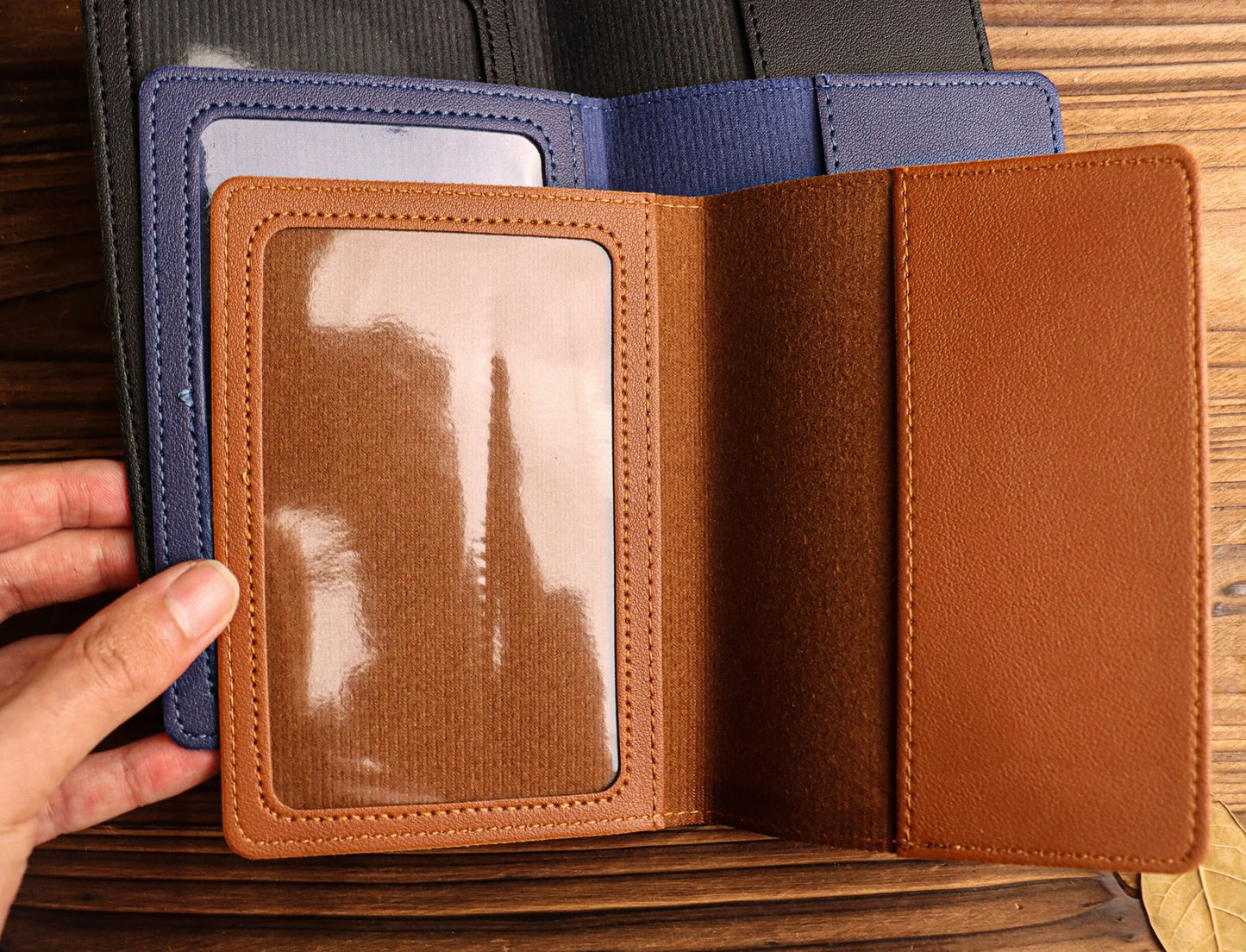 Customized Retro hot stamping leather Passport Cover