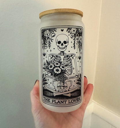 The Plant Lover Tarot Card Glass Tumbler