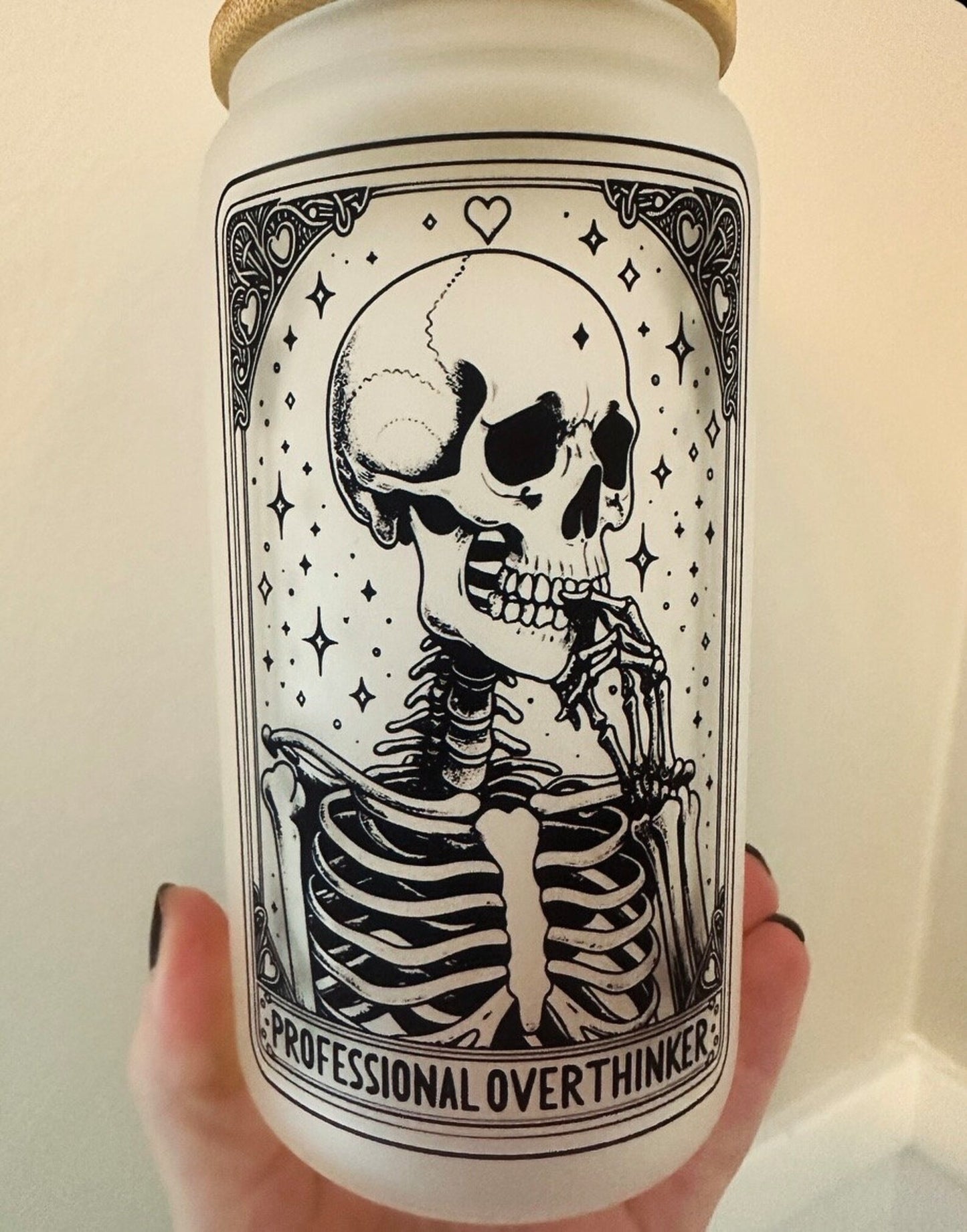 The Overthinker Tarot Card Glass Tumbler