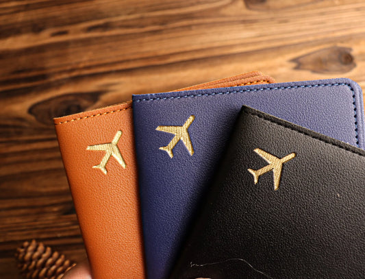 Customized Retro hot stamping leather Passport Cover