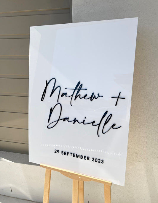 Personalised Wedding Sign | Modern Acrylic Sign |