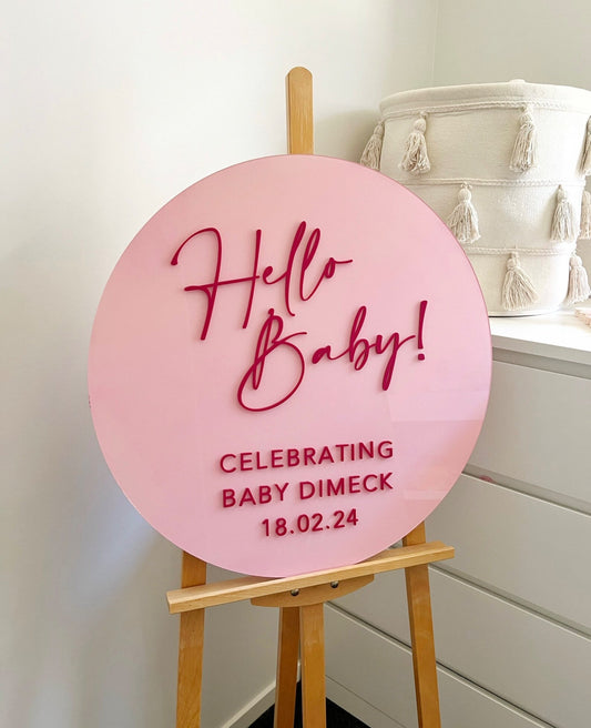 Baby Shower round sign