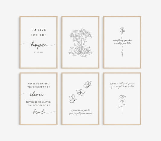 Elegant Taylor Inspired Poster Set