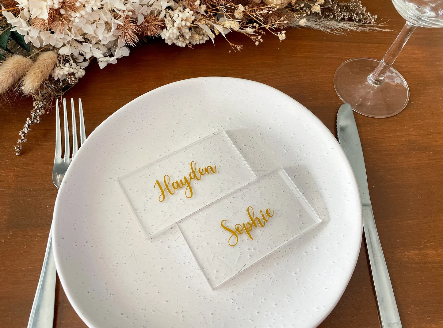 Personalised Acrylic Name Place Cards