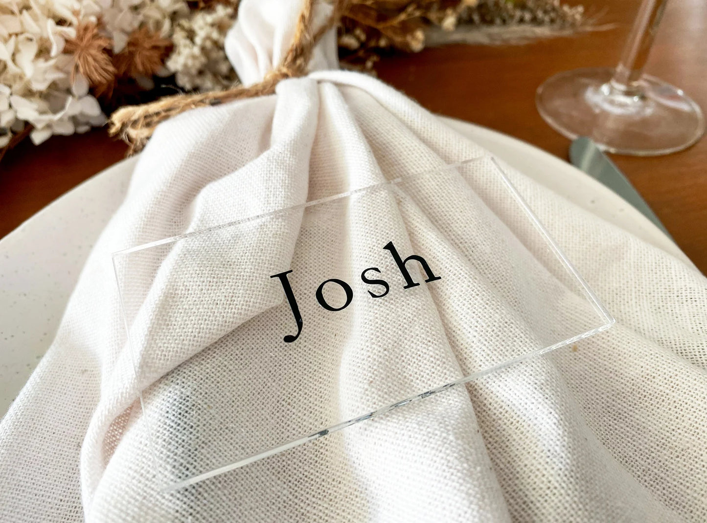 Personalised Acrylic Name Place Cards