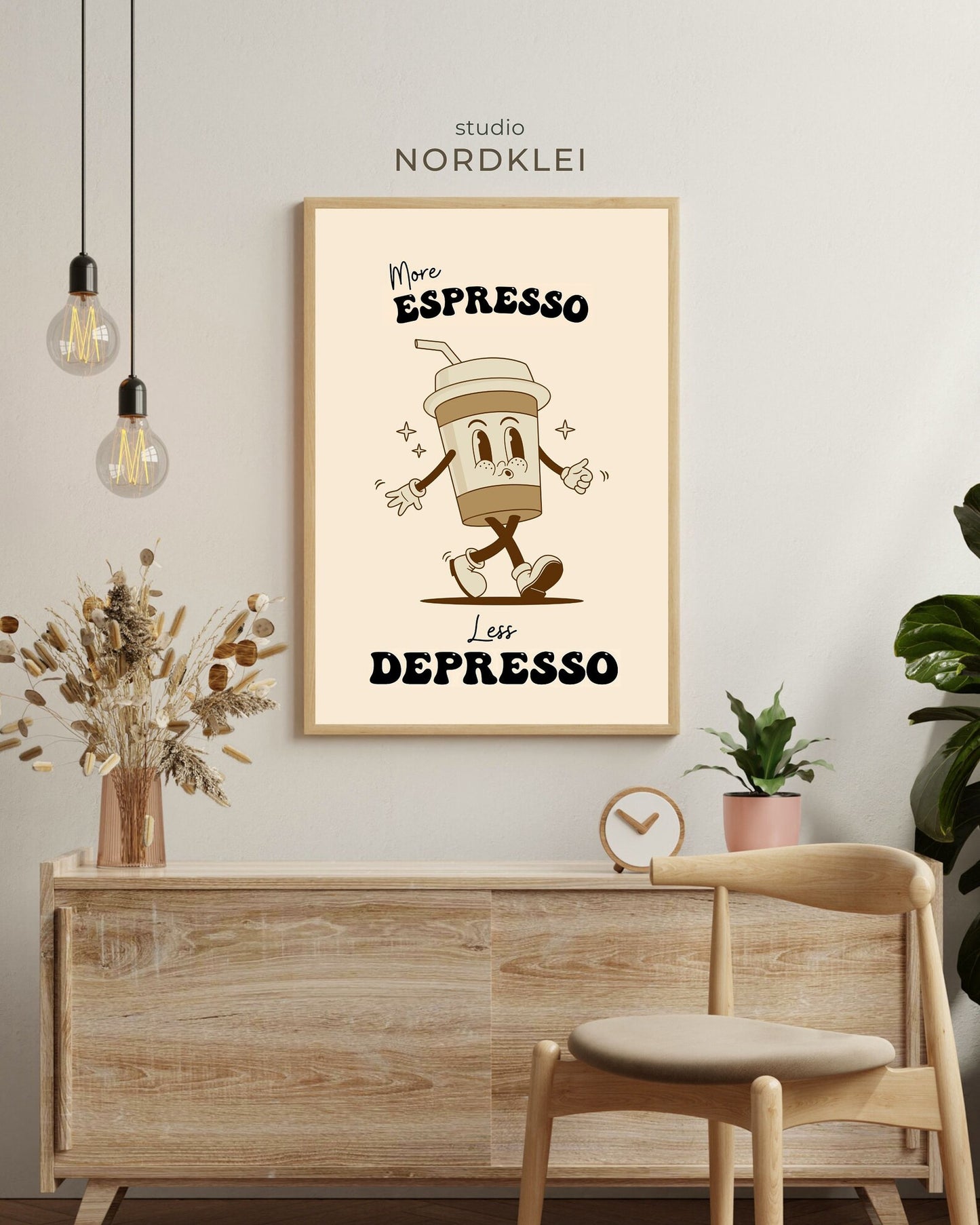 More Espresso Less Depresso Wall Art Print