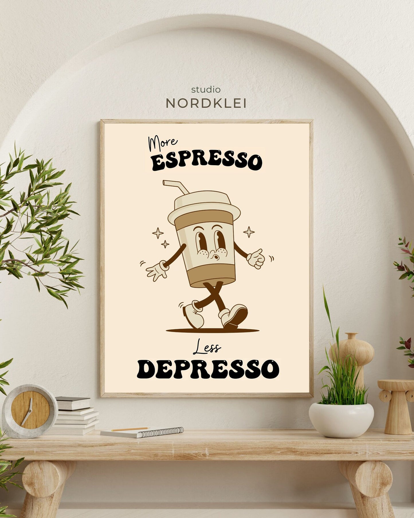 More Espresso Less Depresso Wall Art Print