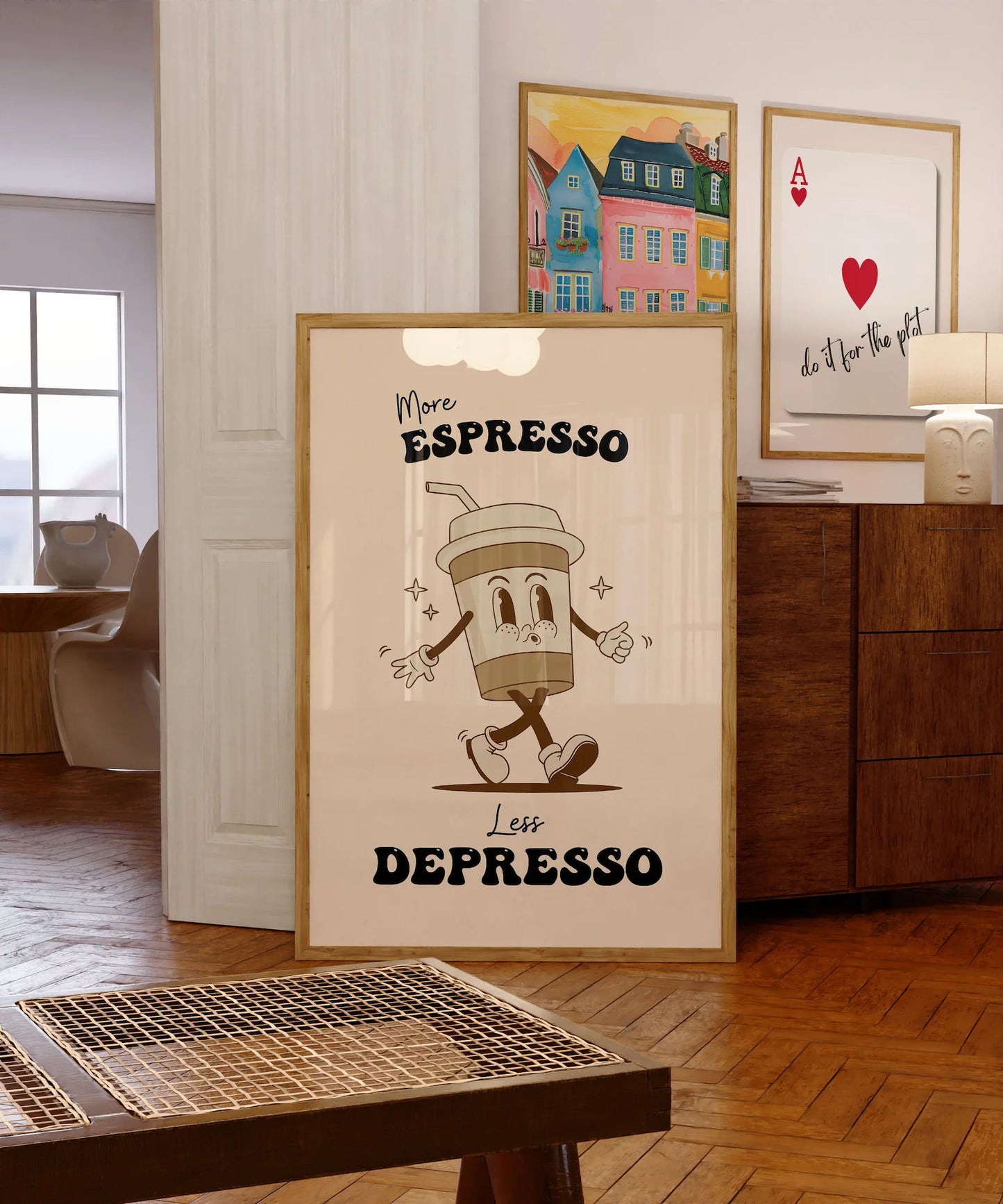 More Espresso Less Depresso Wall Art Print