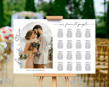 Horizontal Photo Wedding Seating Chart