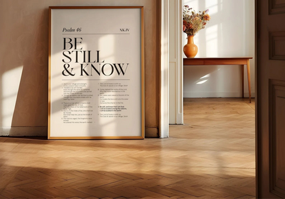 Psalm 46 Be still and know Bible Chapter Poster