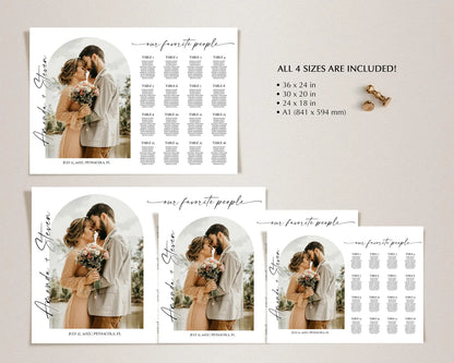 Horizontal Photo Wedding Seating Chart