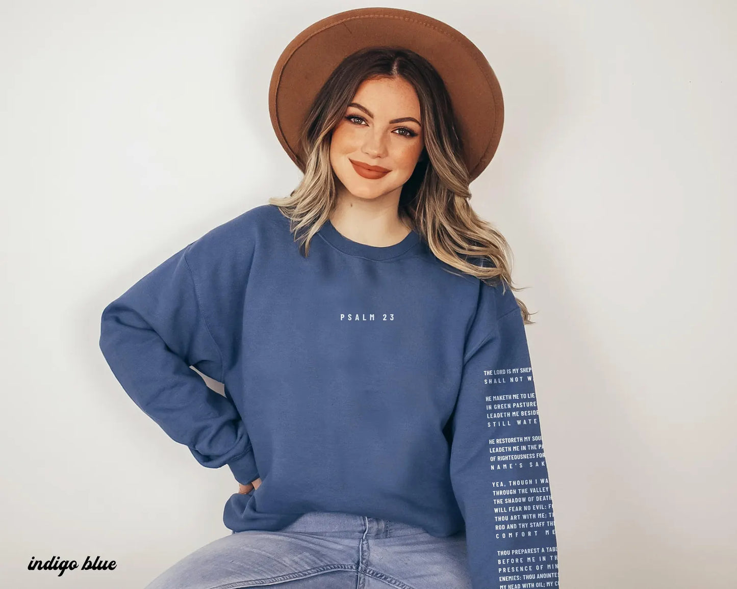 Christian Sweatshirts Bible Verse on Sleeve