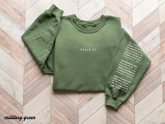 Christian Sweatshirts Bible Verse on Sleeve
