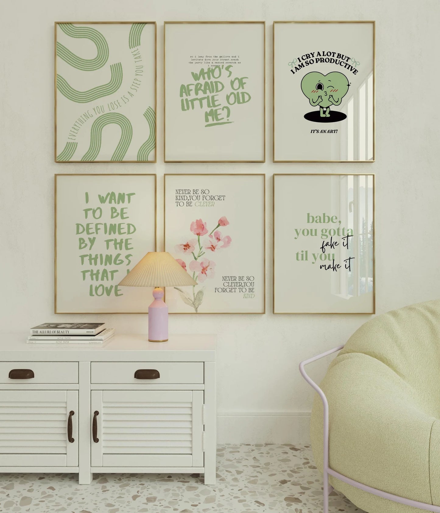 Taylor Print SET OF 6 (Green)