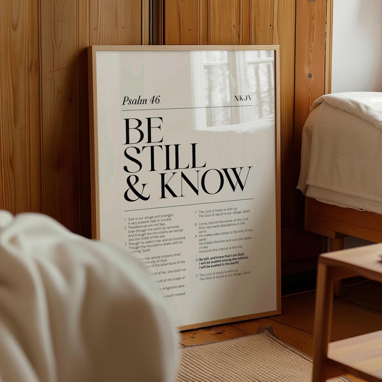 Psalm 46 Be still and know Bible Chapter Poster