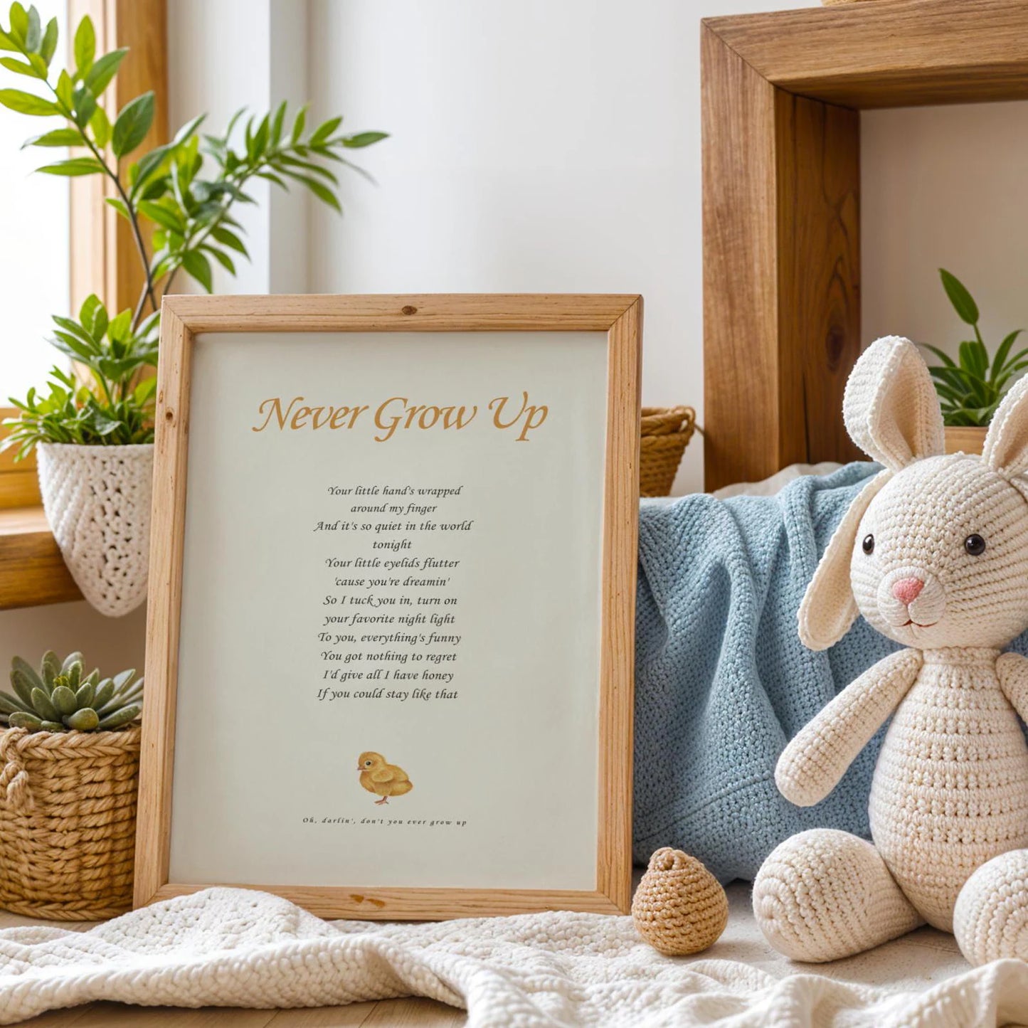 Never Grow Up Poster Nursery Wall Art